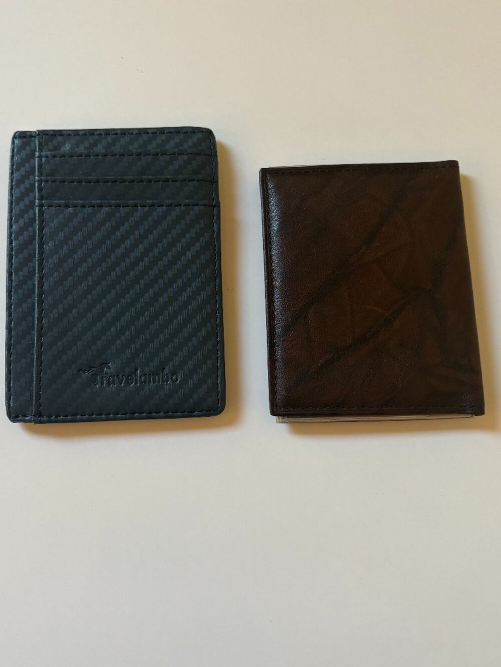Lot of 2 card case wallets (blue gray Travelambo and brown Buxton) [READ]